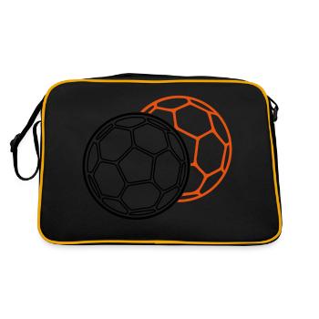 handball bälle - Retro Tasche - Schwarz/Gold - Hinten