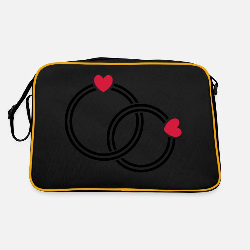 Eheringe - Retro Tasche - Schwarz/Gold