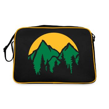 Montagnes Soleil Conifères - Sac Retro - noir/or - Dos