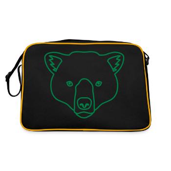 Grizzly Bear 1 color bear face - Retro Bag - black/gold - Back