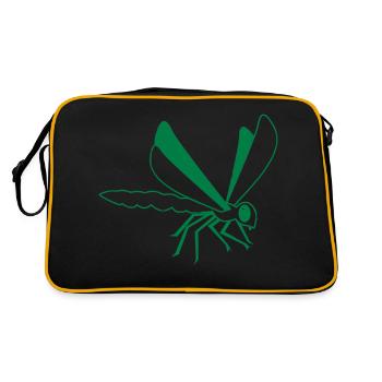 Libellule sur l’aile en noir et blanc - Sac Retro - noir/or - Dos