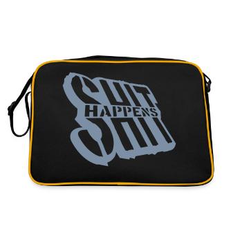 Joke Shit happens Humor - Retro Bag - black/gold - Back