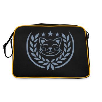 Star Face Cat Laurel Wreath - Retro Bag - black/gold - Back