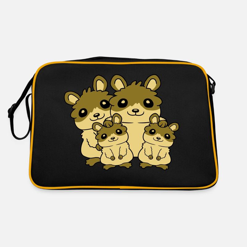 Mama Papa Kinder Hamster Retro Tasche