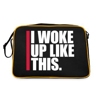 woke up like this - Retro Tasche - Schwarz/Gold - Hinten