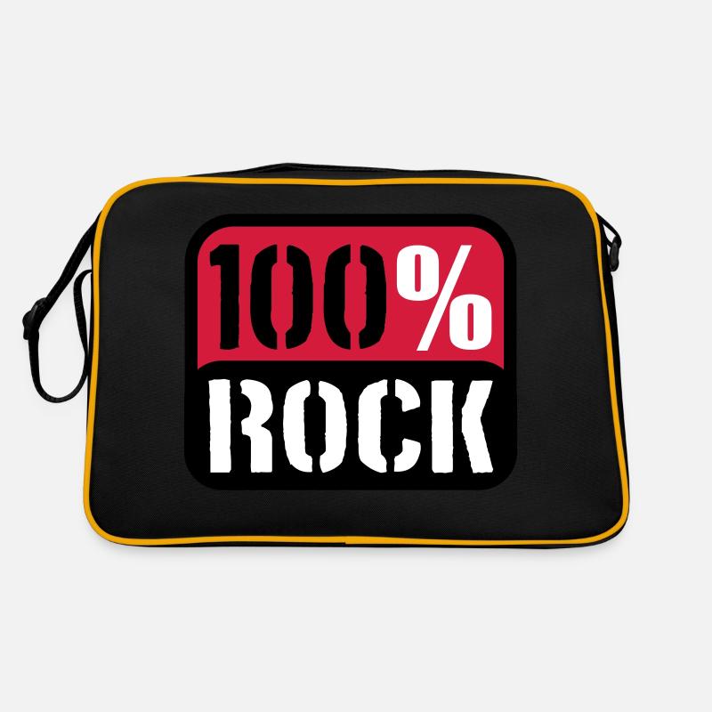 100 % Prozent Rock Heavy Metal Musik Text Logo Fun Retro Tasche