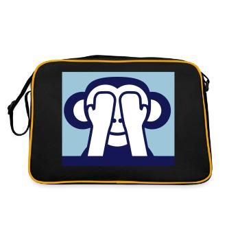 3 singes sages ne voient rien garde les yeux cachés - Sac Retro - noir/or - Dos