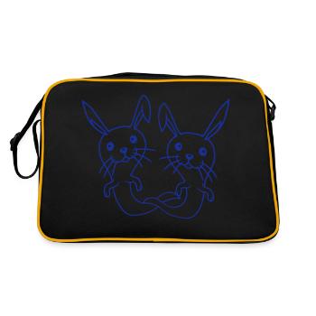 2 Lapins Fantôme Fantôme Hanter Halloween Effrayant - Sac Retro - noir/or - Dos