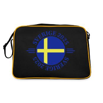 Schweden 2025 Sverige - Retro Tasche - Schwarz/Gold - Hinten