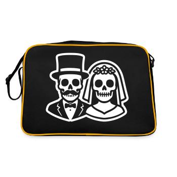 Jeunes mariés Mariage Squelette Mariée Marié - Sac Retro - noir/or - Dos
