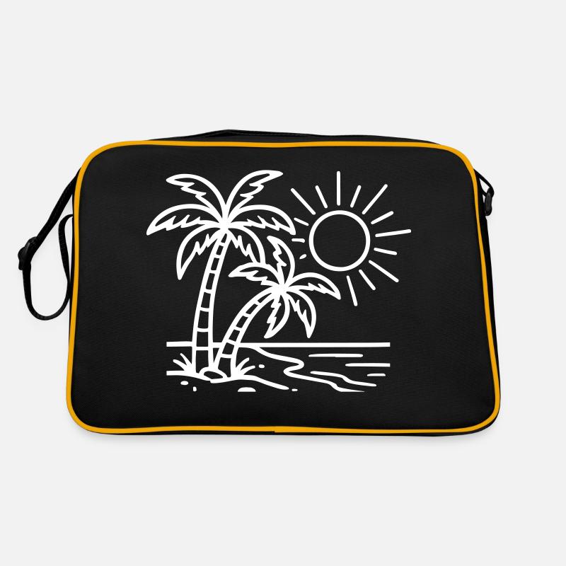 Insel Palmen Strand Retro Tasche