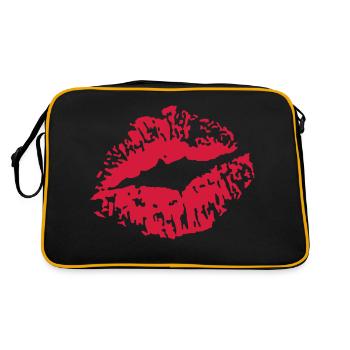 Kiss Kuss Love - Retro Tasche - Schwarz/Gold - Hinten