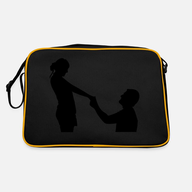 Antrag - Retro Tasche - Schwarz/Gold