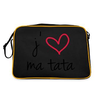 Ich liebe meine tata - Retro Tasche - Schwarz/Gold - Hinten