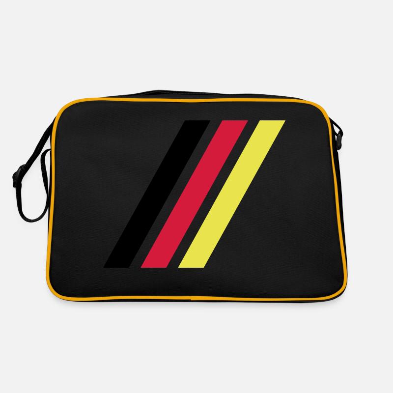 german stripe flag - Retro Tasche - Schwarz/Gold