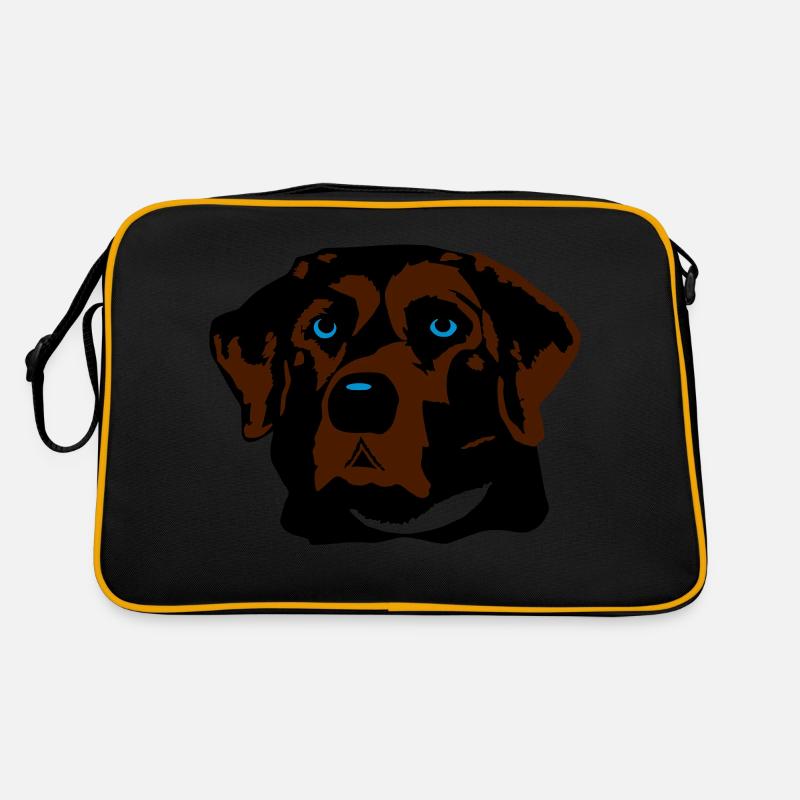 Labrador braun, blond oder schwarz - Retro Tasche - Schwarz/Gold