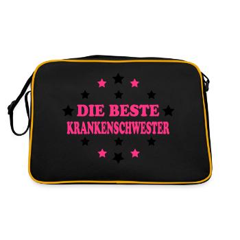 Doktor / Arzt / KRANKENSCHWESTER / physio / - Retro Tasche - Schwarz/Gold - Hinten