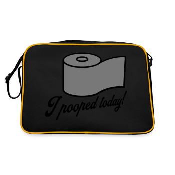J’ai fait caca aujourd’hui citation - Sac Retro - noir/or - Dos