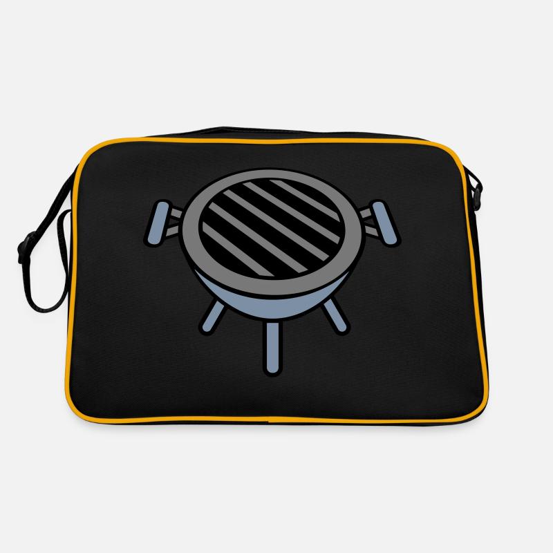 Runder kleiner Kohlegrill Barbecue Retro Tasche