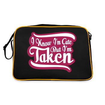 cute but taken Zitat - Retro Tasche - Schwarz/Gold - Hinten