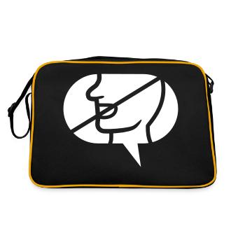 Verboten Kommunizieren Icon Sprechblase - Retro Tasche - Schwarz/Gold - Hinten