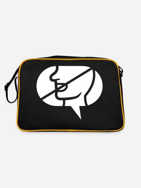 Interdit de communiquer l’icône bulle de parole - Sac Retro - noir/or - Dos