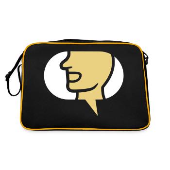 Chat Simple Symbole Bulle - Sac Retro - noir/or - Dos