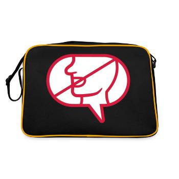 Nicht Kommunizieren Icon Sprechblase - Retro Tasche - Schwarz/Gold - Hinten
