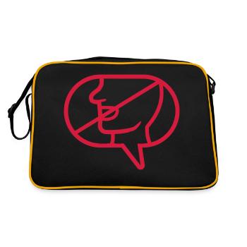 Kein Kommunizieren Icon Sprechblase - Retro Tasche - Schwarz/Gold - Hinten