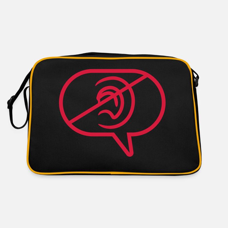 No Hear Symbol Speech Bubble Retro Bag