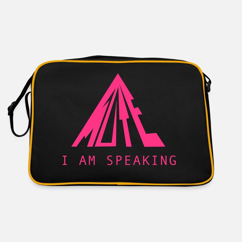 MUTE I am speaking I AM SPEAKING - PINK Retro Bag