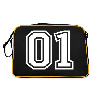 01 eins nummer - Retro Tasche - Schwarz/Gold - Hinten