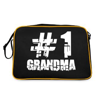 First 1# Hashtag Grandma Grandma Grandmother Love - Retro Bag - black/gold - Back
