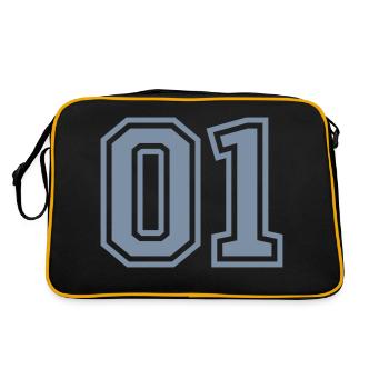 01 eins nummer - Retro Tasche - Schwarz/Gold - Hinten