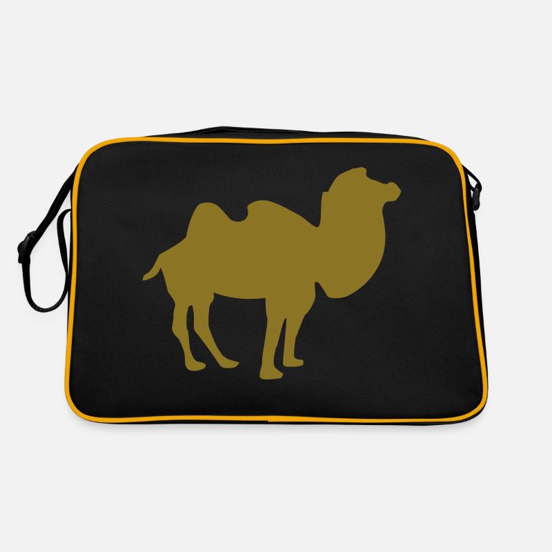 Kamel - Retro Tasche - Schwarz/Gold