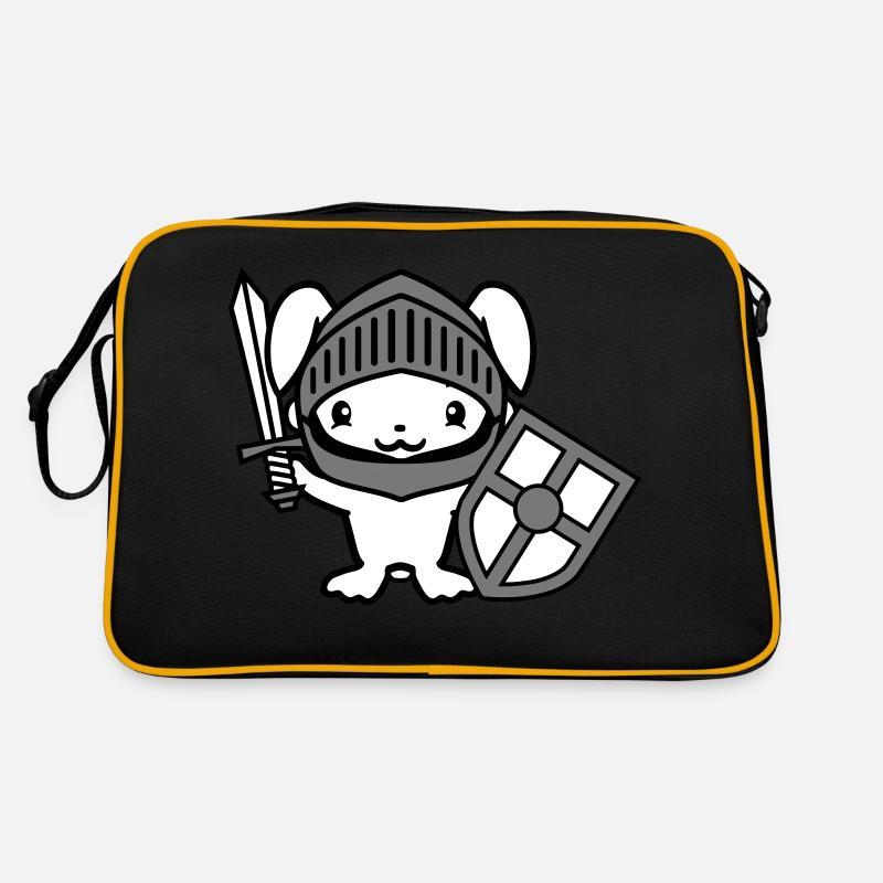 Lapin Chevalier Épée Bouclier Armure Casque Château Héros Sac Retro