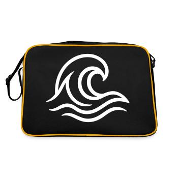 Sea Wave Ocean - Retro Bag - black/gold - Back