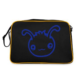Chenille Alien Mignon Petit Monstre Sourire Heureux - Sac Retro - noir/or - Dos