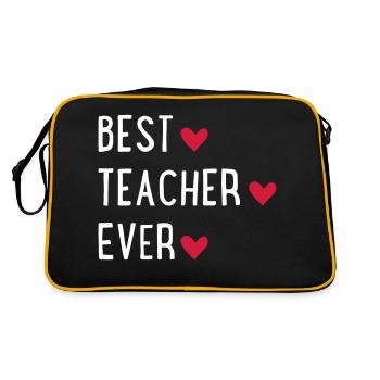 Bester Lehrer / Beste Lehrerin - Retro Tasche - Schwarz/Gold - Hinten
