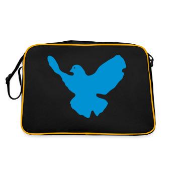 friedenstaube 01 - Retro Tasche - Schwarz/Gold - Hinten