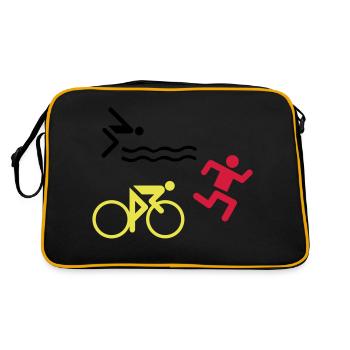 Triathlon - Retro Tasche - Schwarz/Gold - Hinten