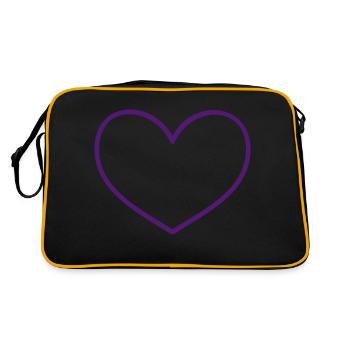 Herz heart (Umriss, 1c) - Retro Bag - black/gold - Back