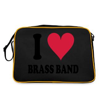 I love Brass Band - Retro Tasche - Schwarz/Gold - Hinten