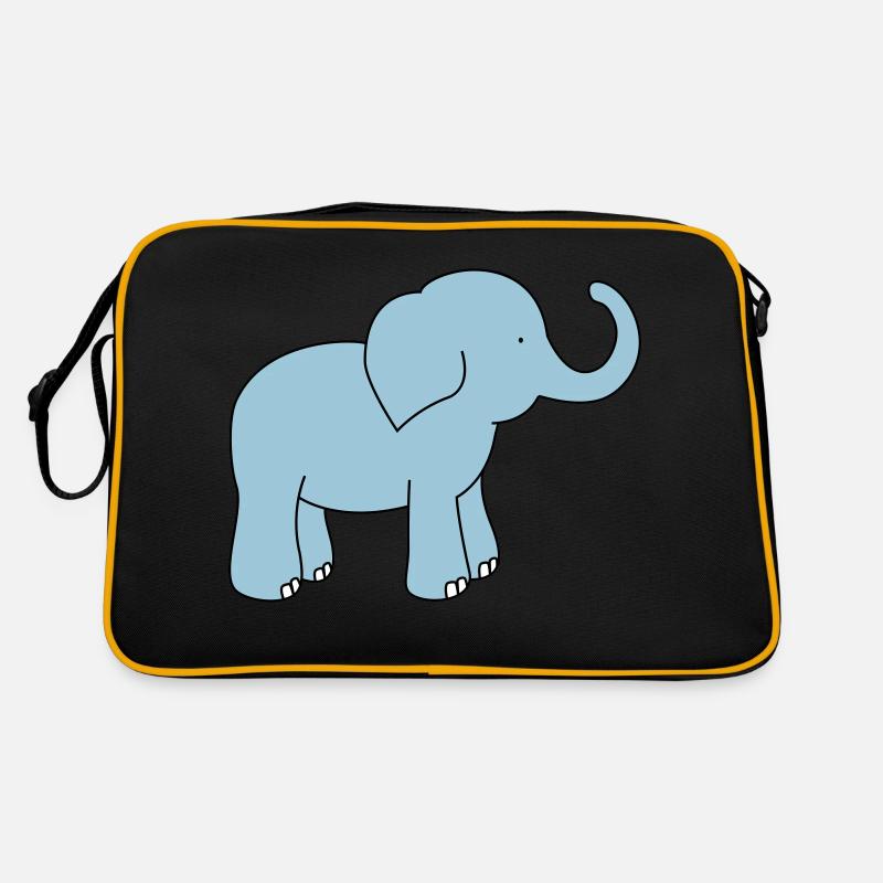 Elefant - Retro Tasche - Schwarz/Gold