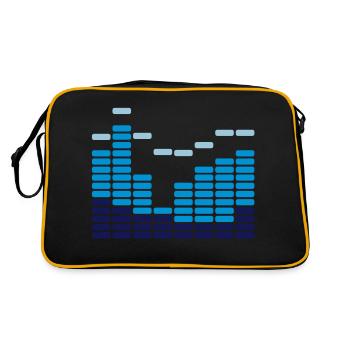 Equalizer blue - Retro Tasche - Schwarz/Gold - Hinten