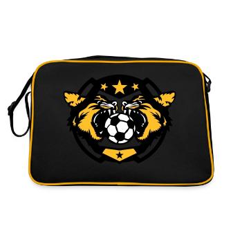 soccer soccer ball sports cougar logo - Retro Bag - black/gold - Back