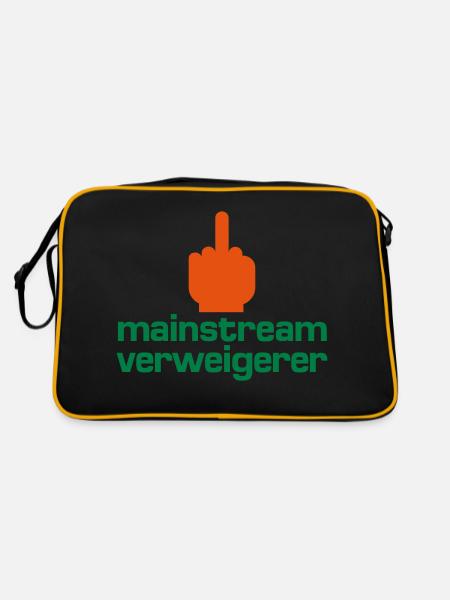 Mainstream-Verweigerer - Retro Tasche - Schwarz/Gold - Hinten