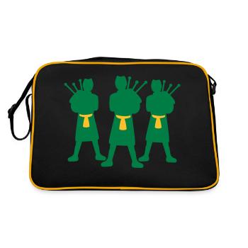 Bagpiper Team - Retro Tasche - Schwarz/Gold - Hinten