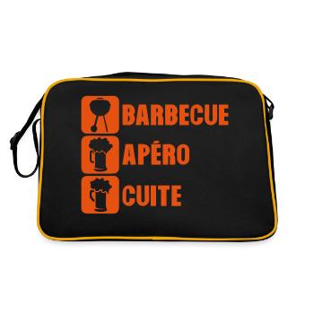 barbecue apero cuite bac humour alcool - Sac Retro - noir/or - Dos