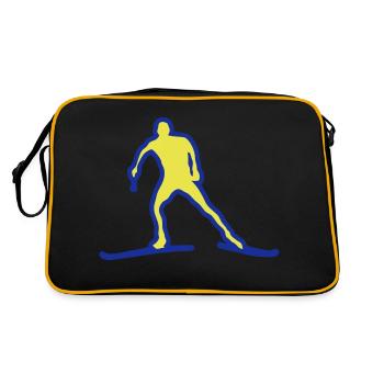 Nordic cross-country skiing drawing trace - Retro Bag - black/gold - Back
